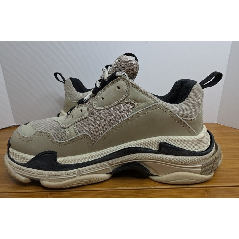 Balenciaga Triple S Sneakers Mens 43 Beige Cream Black Chunky Dad Shoes 533882 - Picture 6 of 13